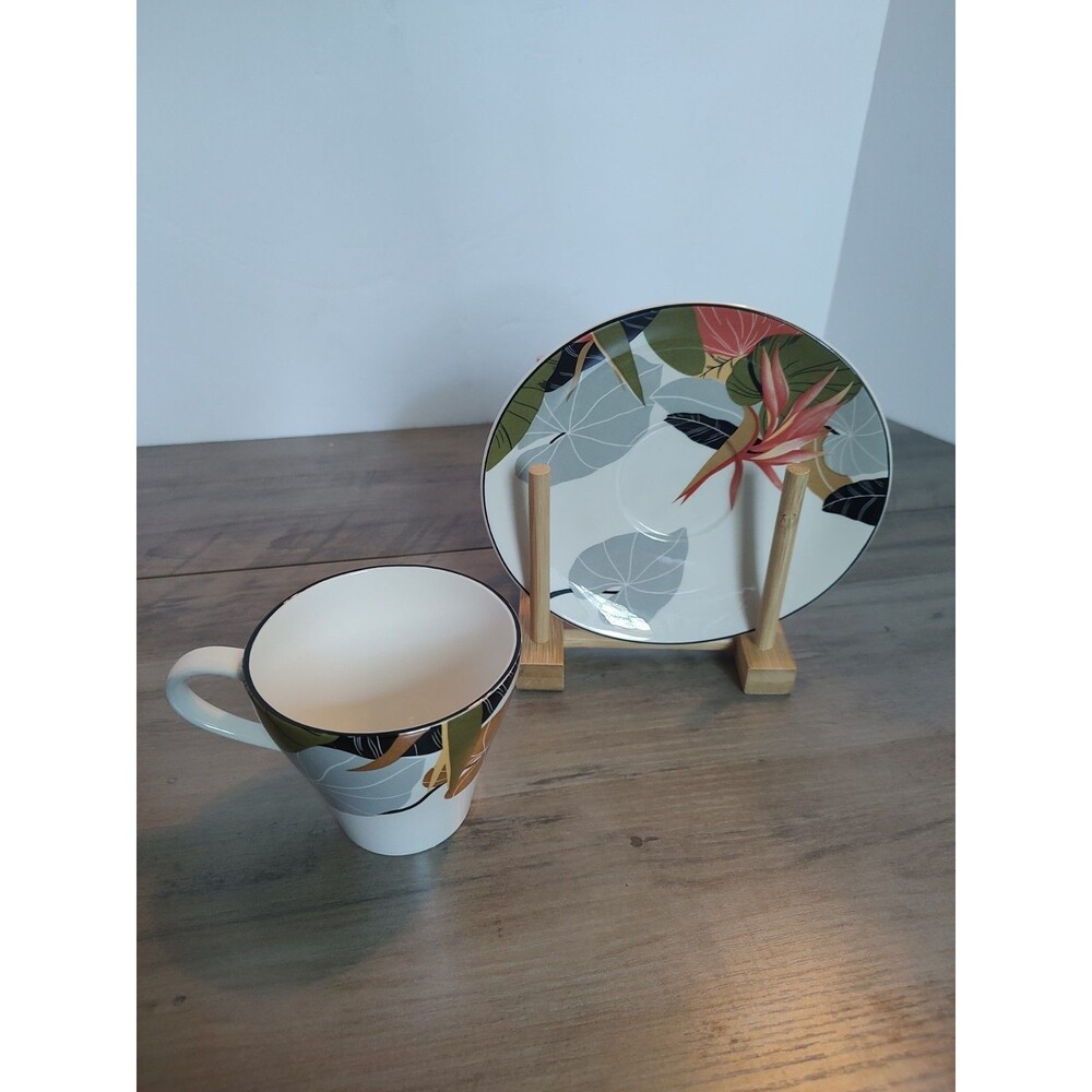Vintage 1986 Sango Larry Laslo "Bird of Paradise" Cup & Saucer Maui Collection